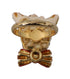 Dolce & Gabbana Gold Brass Resin Beige Dog Pet Branded Accessory Ring